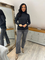 Black Sparkle Roll Neck Susan